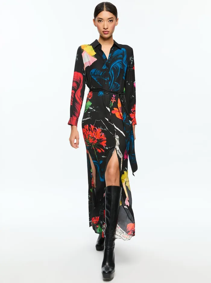 Dresses Women Alice Olivia Chassidy Maxi Shirt Dress Azalea Floral