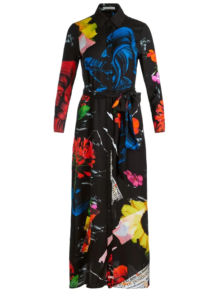 Dresses Women Alice Olivia Chassidy Maxi Shirt Dress Azalea Floral