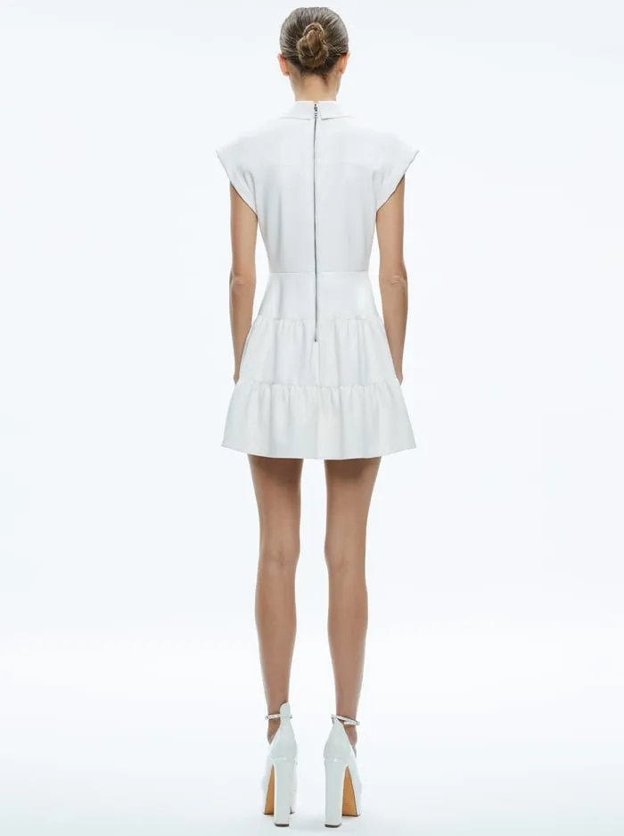 Dresses Women Alice Olivia Mila Vegan Mini Dress Off White