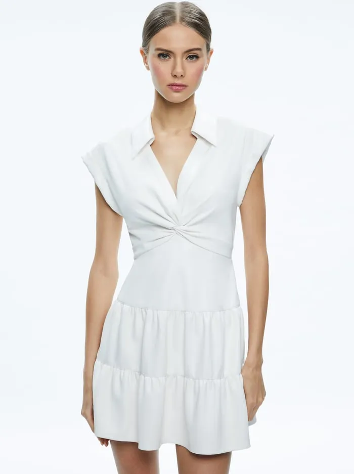 Dresses Women Alice Olivia Mila Vegan Mini Dress Off White