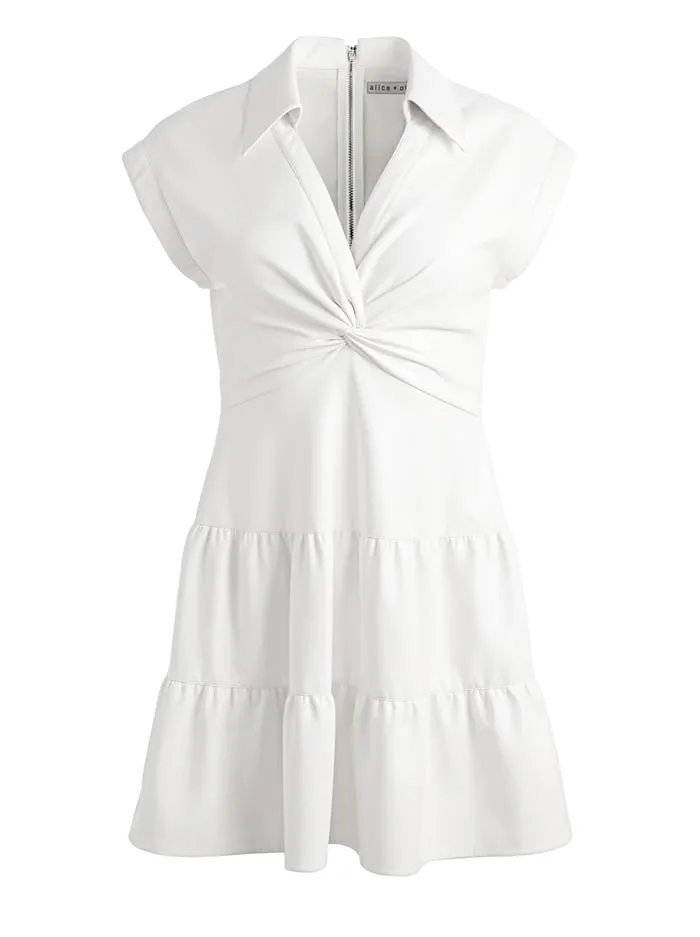 Dresses Women Alice Olivia Mila Vegan Mini Dress Off White