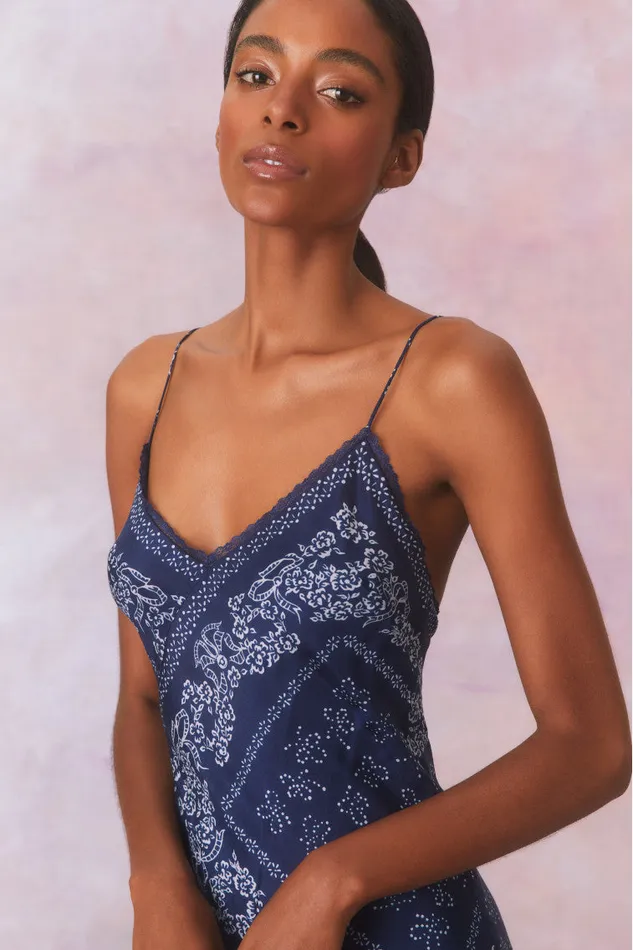 Dresses Women LoveShackFancy Deyo Bandana Maxi Dress Moonlight Indigo