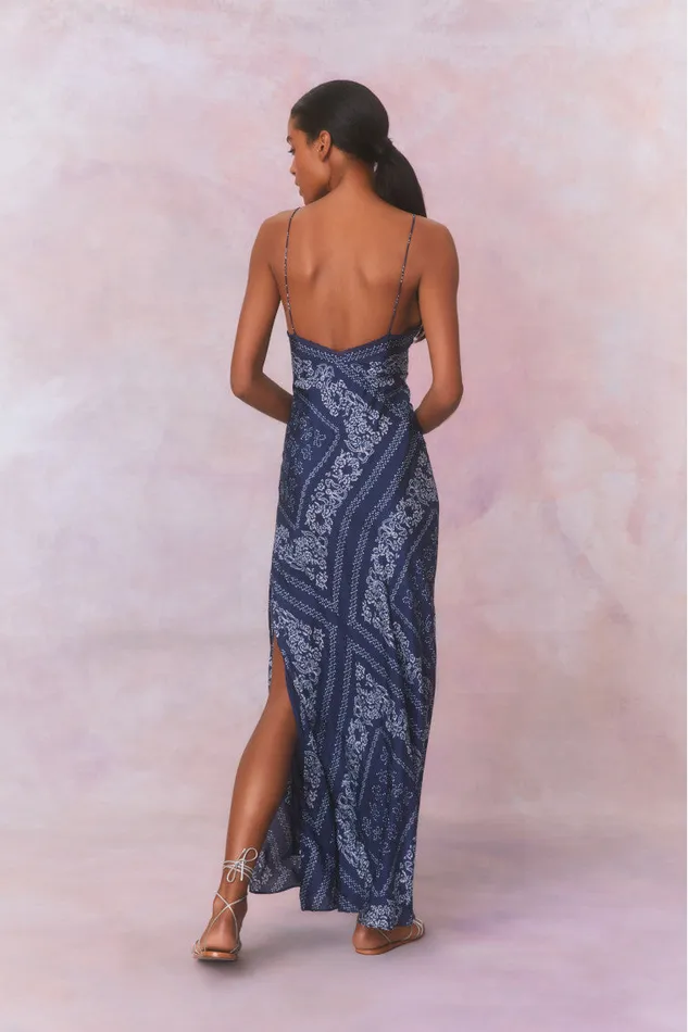 Dresses Women LoveShackFancy Deyo Bandana Maxi Dress Moonlight Indigo
