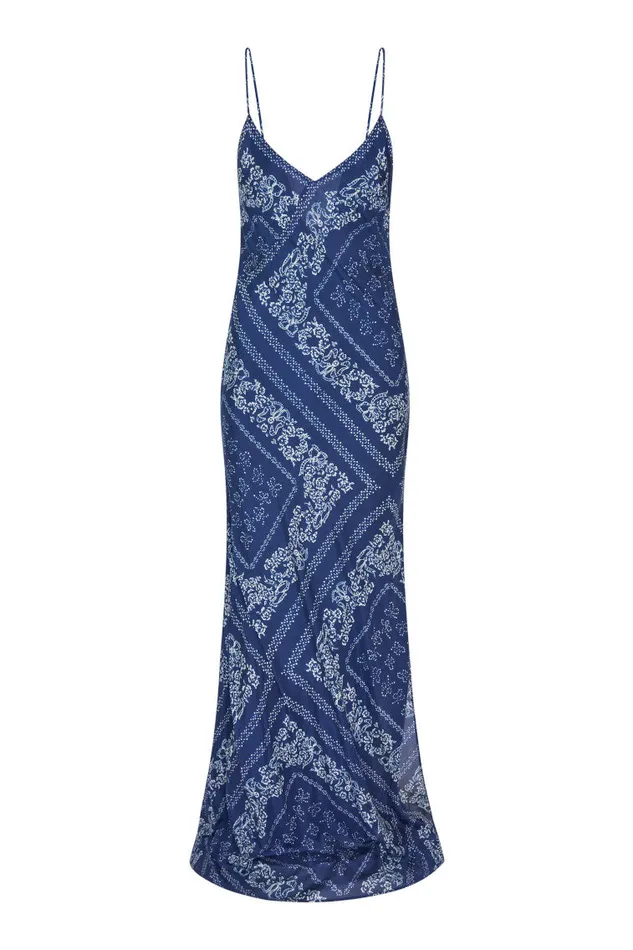 Dresses Women LoveShackFancy Deyo Bandana Maxi Dress Moonlight Indigo