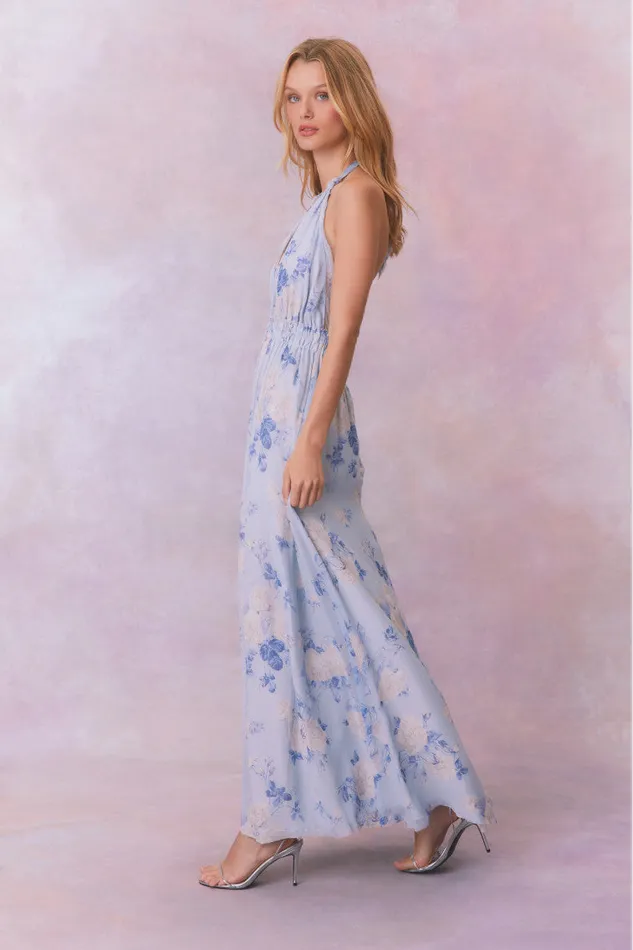 Dresses Women LoveShackFancy Love Fragrance Halter Maxi Dress Whisper Blue