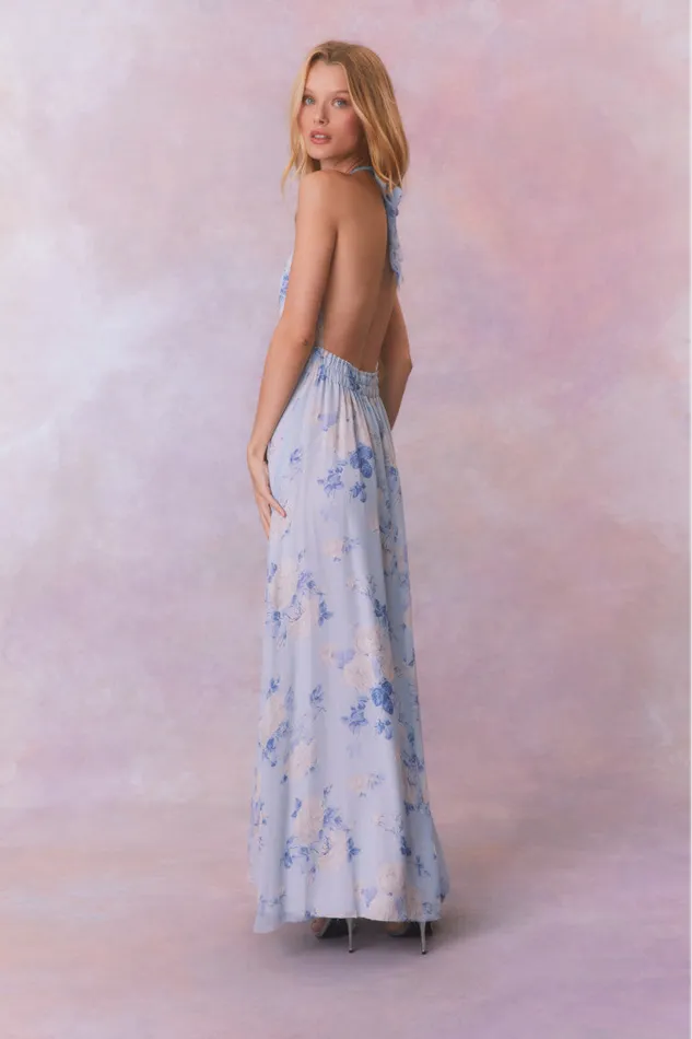Dresses Women LoveShackFancy Love Fragrance Halter Maxi Dress Whisper Blue
