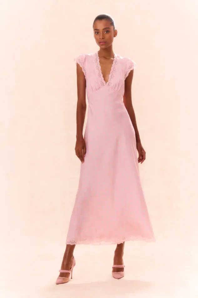 Dresses Women LoveShackFancy Theodore Printed Maxi Dress Dusty Quartz
