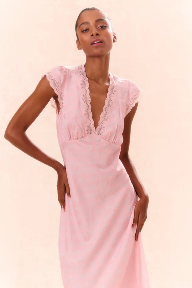 Dresses Women LoveShackFancy Theodore Printed Maxi Dress Dusty Quartz