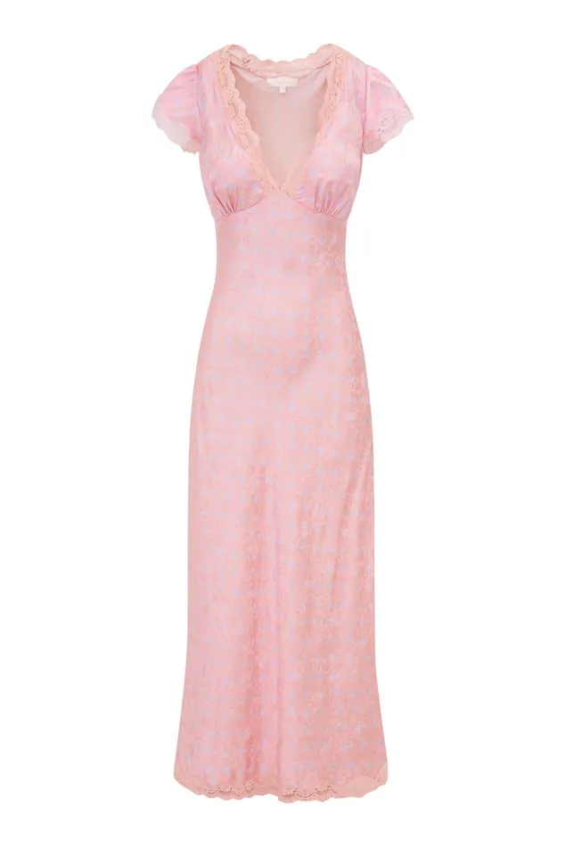 Dresses Women LoveShackFancy Theodore Printed Maxi Dress Dusty Quartz