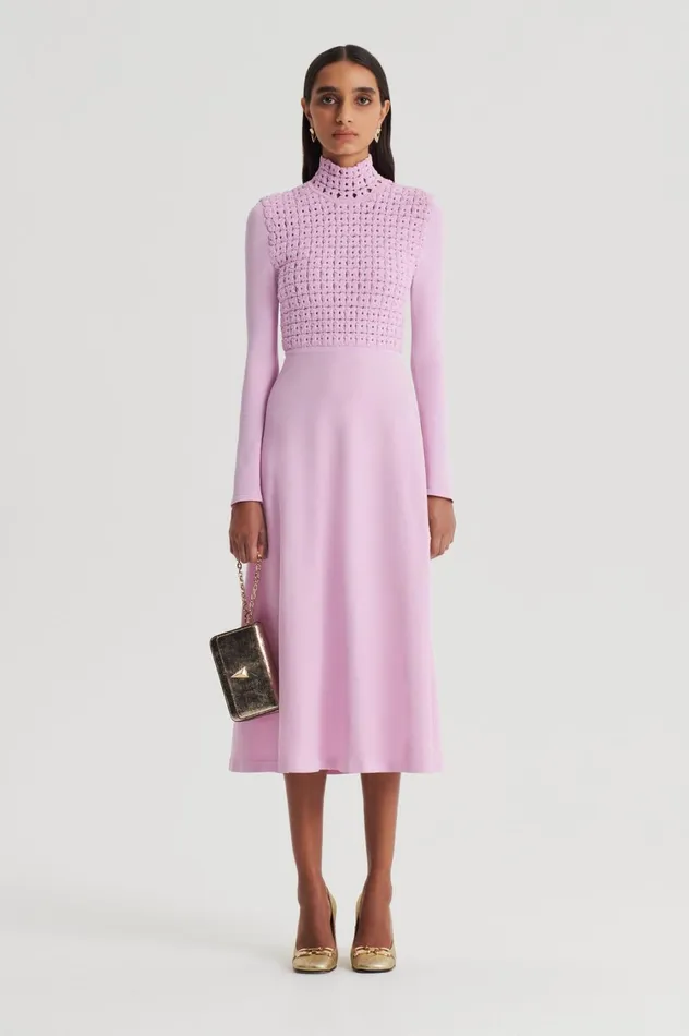 Dresses Women Scanlan Theodore CREPE KNIT DAISY DRESS Mauve