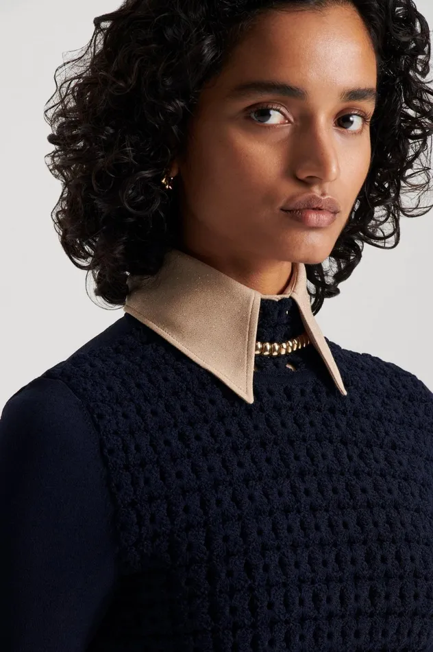 Dresses Women Scanlan Theodore CREPE KNIT DAISY DRESS Navy Dresses Women Scanlan Theodore CREPE KNIT DAISY DRESS Navy
