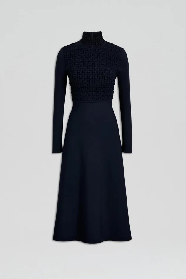 Dresses Women Scanlan Theodore CREPE KNIT DAISY DRESS Navy Dresses Women Scanlan Theodore CREPE KNIT DAISY DRESS Navy