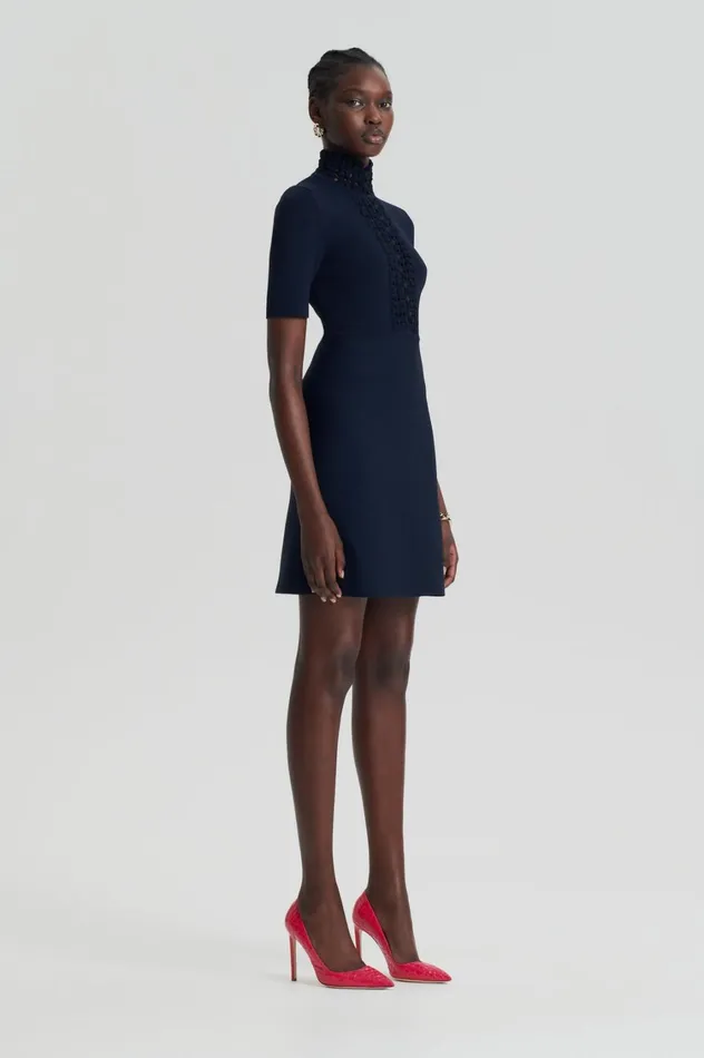 Dresses Women Scanlan Theodore CREPE KNIT DAISY MINI DRESS Navy Dresses Women Scanlan Theodore CREPE KNIT DAISY MINI DRESS Navy