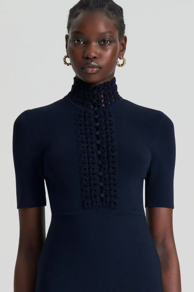 Dresses Women Scanlan Theodore CREPE KNIT DAISY MINI DRESS Navy Dresses Women Scanlan Theodore CREPE KNIT DAISY MINI DRESS Navy