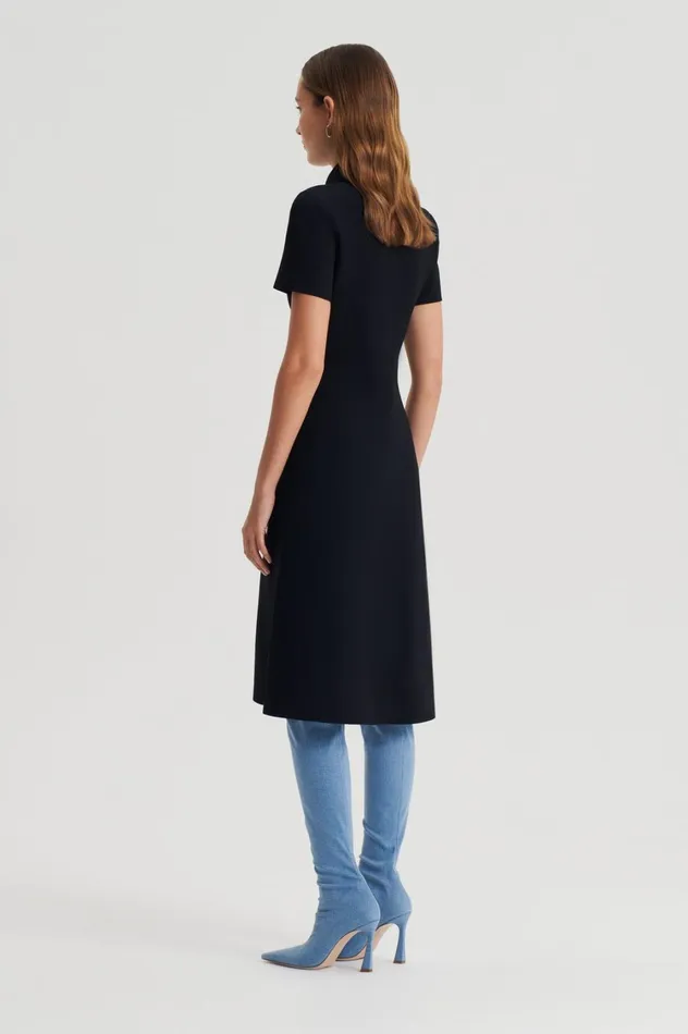Dresses Women Scanlan Theodore CREPE KNIT ZIP DRESS Black