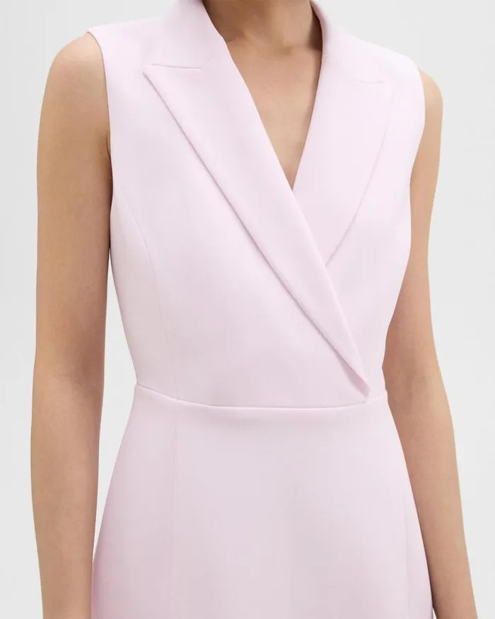 Dresses Women Theory Peak Lapel Mini Dress In Admiral Crepe Bloom