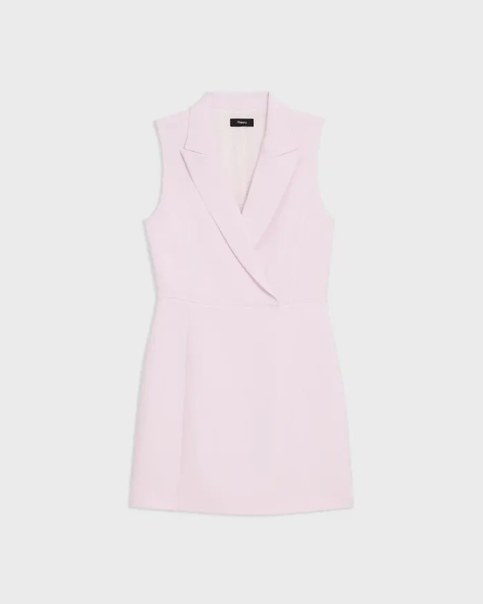 Dresses Women Theory Peak Lapel Mini Dress In Admiral Crepe Bloom