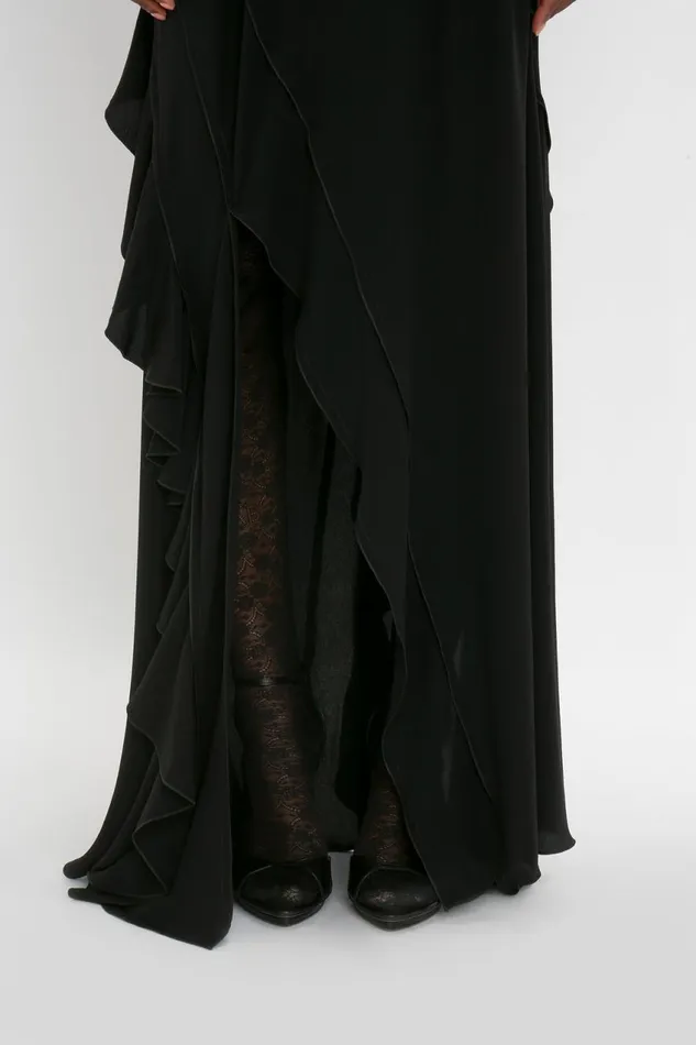 Dresses Women Victoria Beckham Exclusive Asymmetric Bias Frill Dress In Black