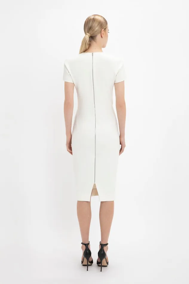 Dresses Women Victoria Beckham Fitted Tshirt Dress In Ivory