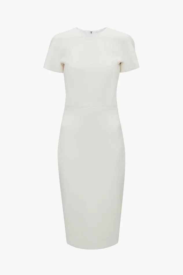 Dresses Women Victoria Beckham Fitted Tshirt Dress In Ivory