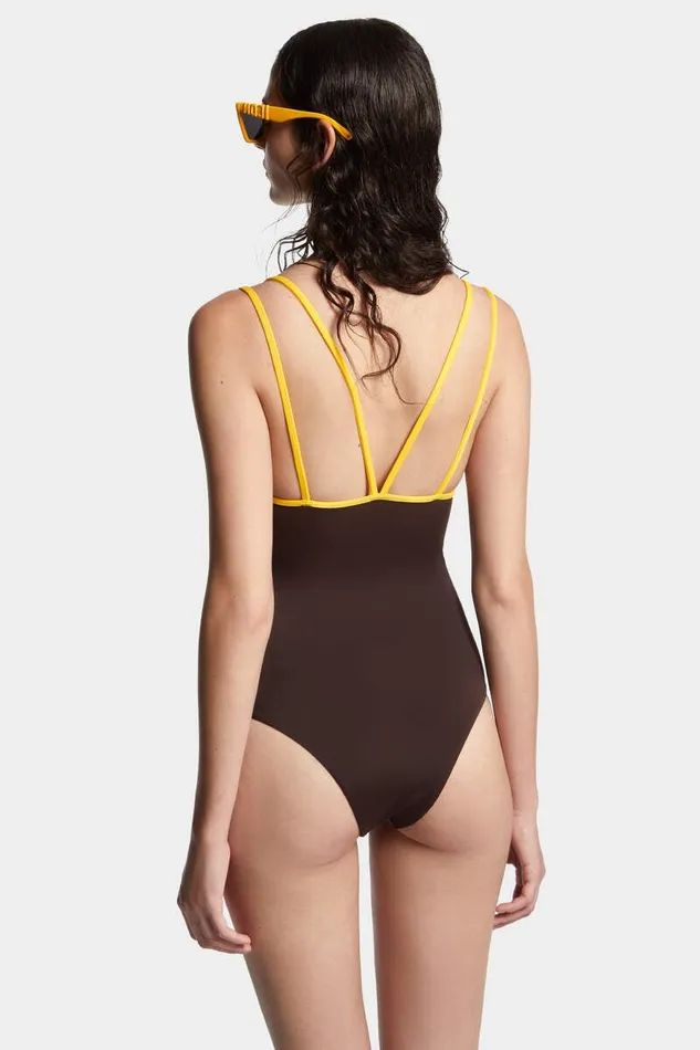 Dsquared2 Beachwear Icon New Generation OnePiece Brown 8211 Women
