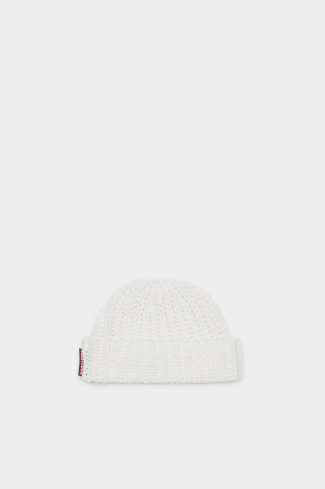 Dsquared2 Headwear Warmy Knit Fisherman Beanie White 8211 MenWomen