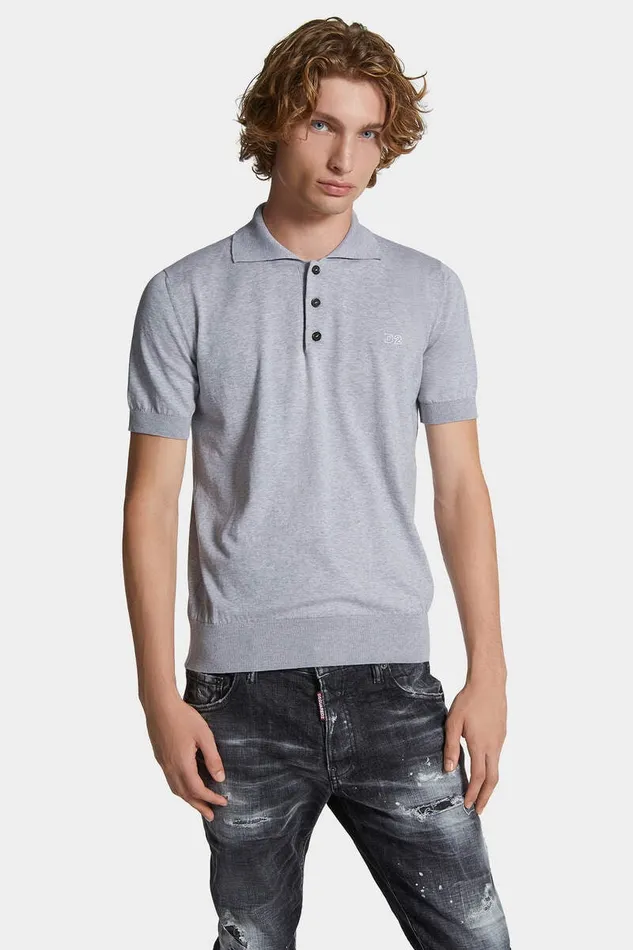 Dsquared2 Knitwear D2 Knit Polo Grey 8211 Men