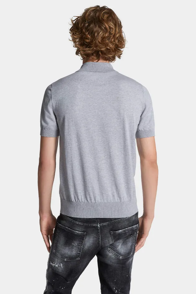 Dsquared2 Knitwear D2 Knit Polo Grey 8211 Men