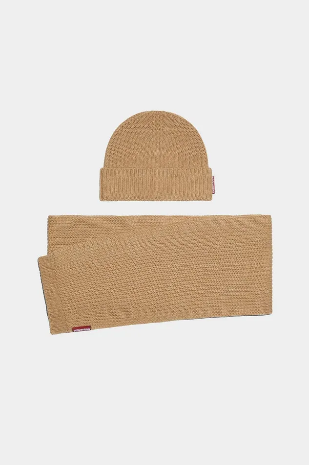 Dsquared2 Scarves Warmy Knit Set Beige 8211 MenWomen