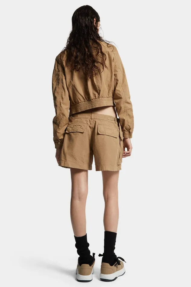 Dsquared2 Shorts Icon New Generation Double Pocket Cargo Shorts Khaki 8211 Women