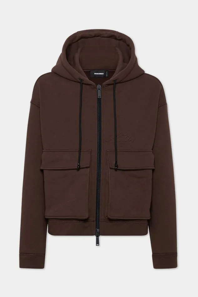Dsquared2 Sweatshirts Icon New Generation Balloon Cargo Zip Hoodie Dark Chocolate 8211 Men Dsquared2 Sweatshirts Icon New Generation Balloon Cargo Zip Hoodie Dark Chocolate 8211 Men