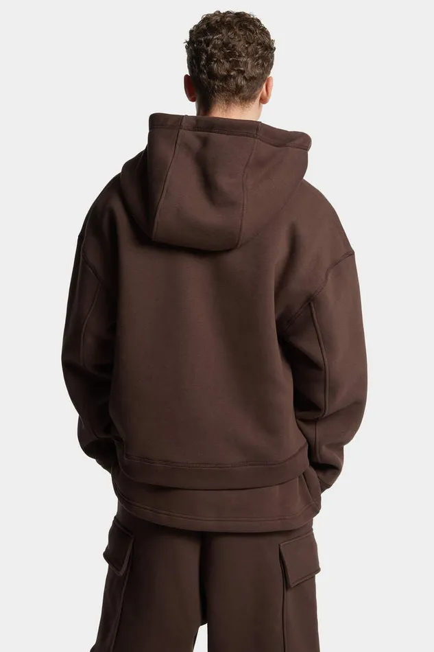 Dsquared2 Sweatshirts Icon New Generation Balloon Cargo Zip Hoodie Dark Chocolate 8211 Men