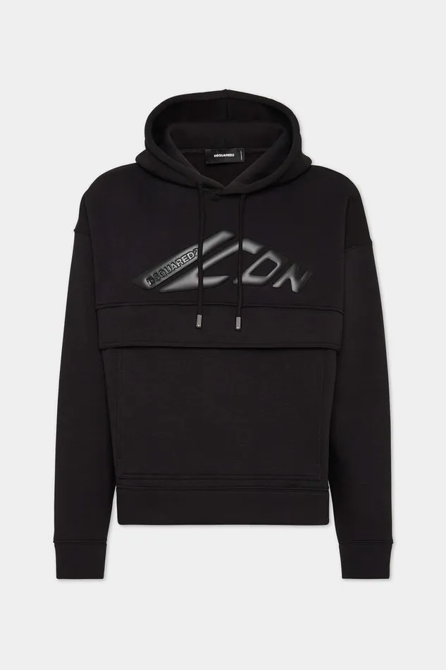 Dsquared2 Sweatshirts Icon New Generation Loose Fit Hoodie Black 8211 Men