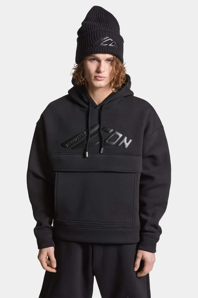 Dsquared2 Sweatshirts Icon New Generation Loose Fit Hoodie Black 8211 Men