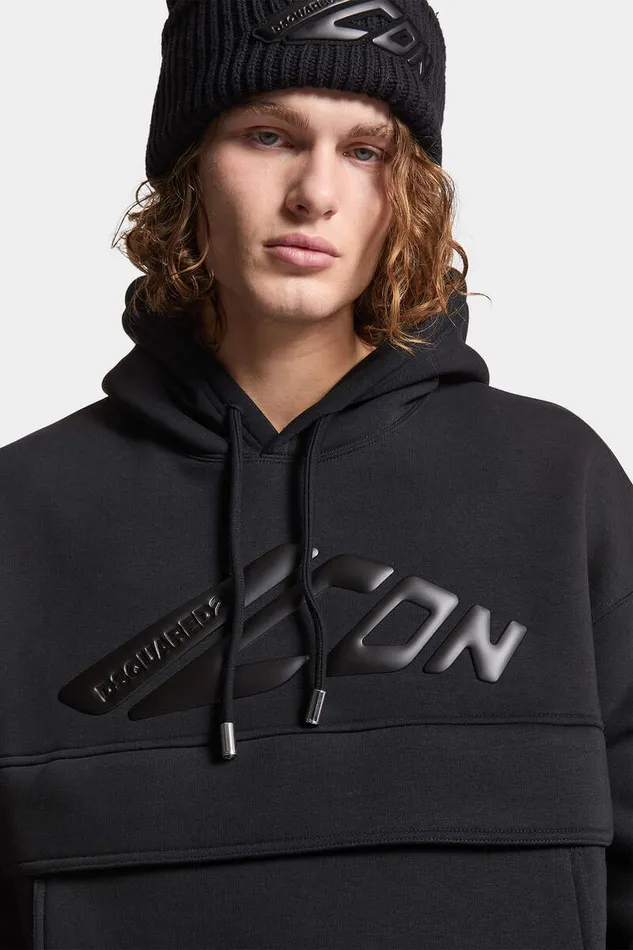 Dsquared2 Sweatshirts Icon New Generation Loose Fit Hoodie Black 8211 Men