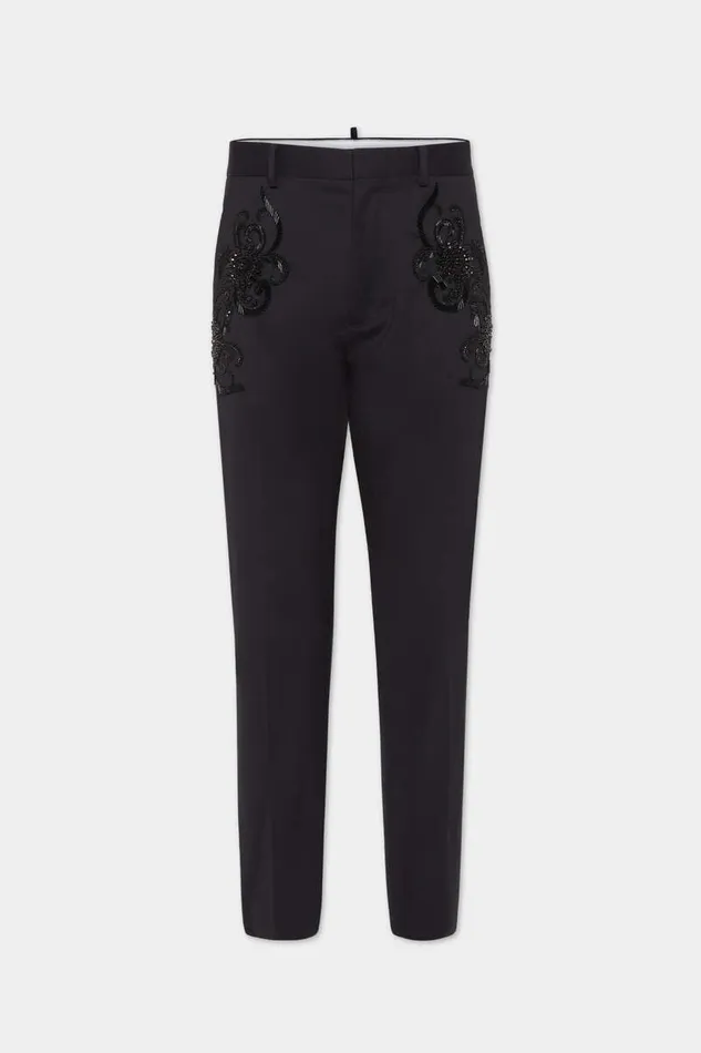 Dsquared2 Trousers Evening Embroidered Cigarette Pant Black 8211 Men