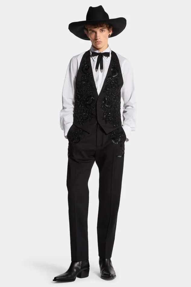 Dsquared2 Trousers Evening Embroidered Cigarette Pant Black 8211 Men