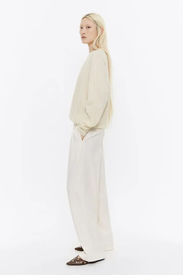 Ecru Cool Wool Joggers Ecru Women Bimba Y Lola Trousers Ecru Cool Wool Joggers Ecru Women Bimba Y Lola Trousers
