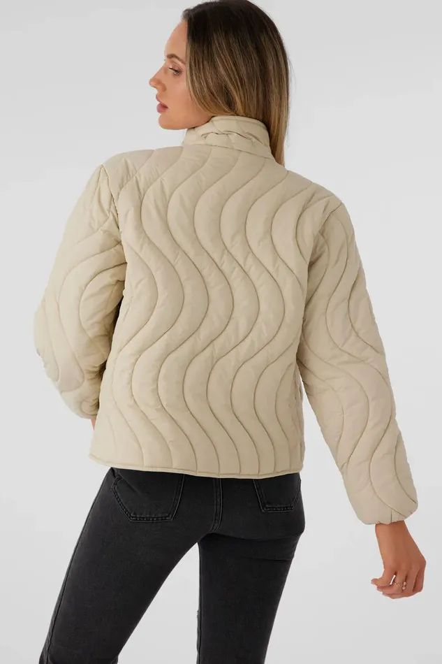 EDEN NYLON WAVE QUILTED ZIP JACKET Cement Women O039NEILL Clothing