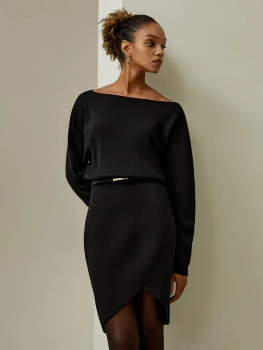 Elegant Long Sleeve Silk Mini Dress Women Jumpsuits Lilysilk Dresses