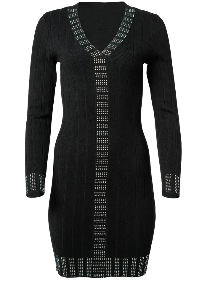 EMBELLISHED SWEATER DRESS Black Multi Women VENUS Sweater Dresses