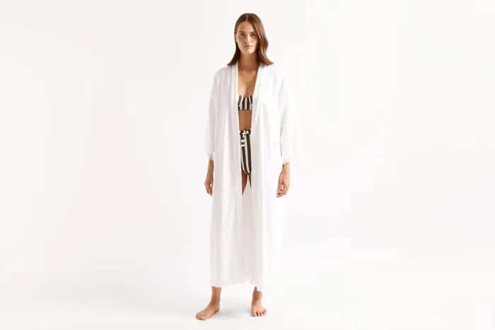 ERES Fraicheur Long Robe Blanc Women Beachwear and Accessories