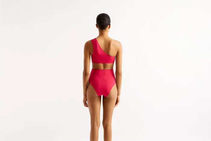 ERES Symbole OneShoulder Crop Top Grenadine 23e Women TwoPieces Swimsuits