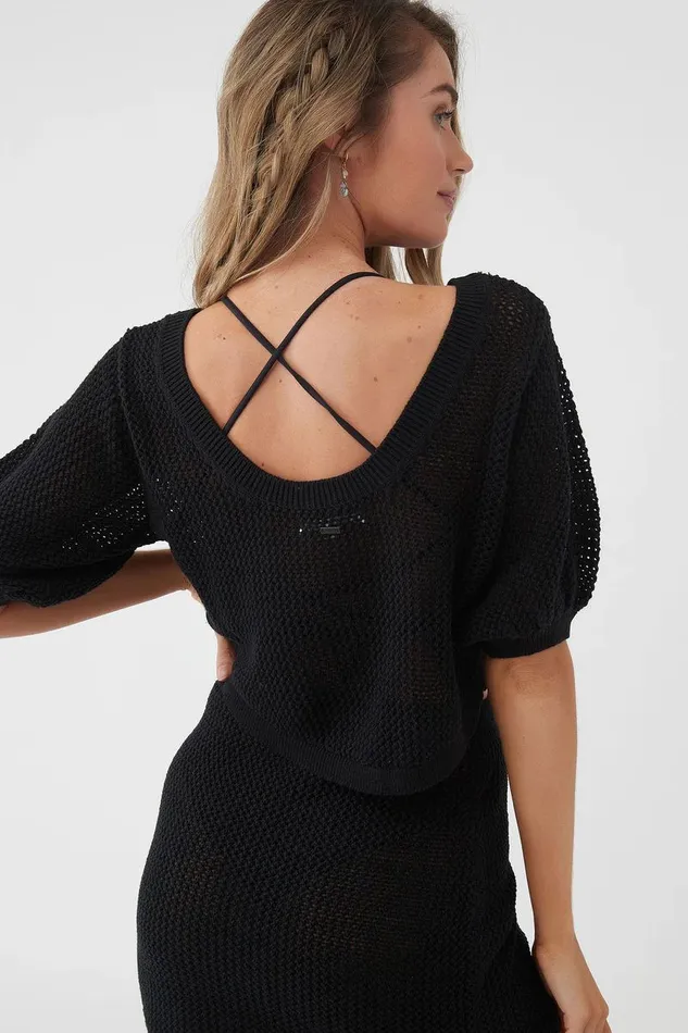 ERIN CROCHET COVERUP TOP Black Women O039NEILL Sale
