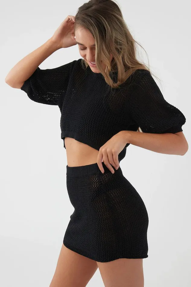 ERIN CROCHET COVERUP TOP Black Women O039NEILL Sale