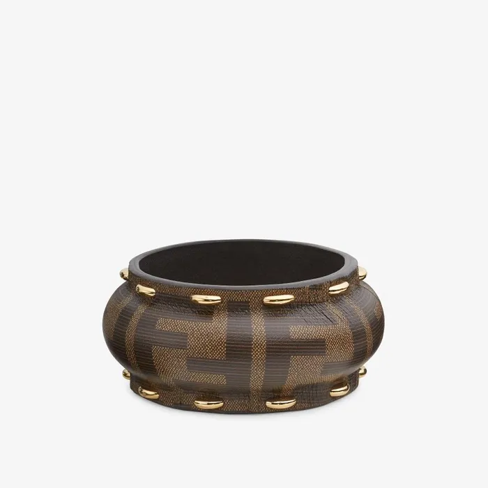 Fendi Bracelets Fendi Filo Bracelet Brown FF Leather Bracelet 8211 Women