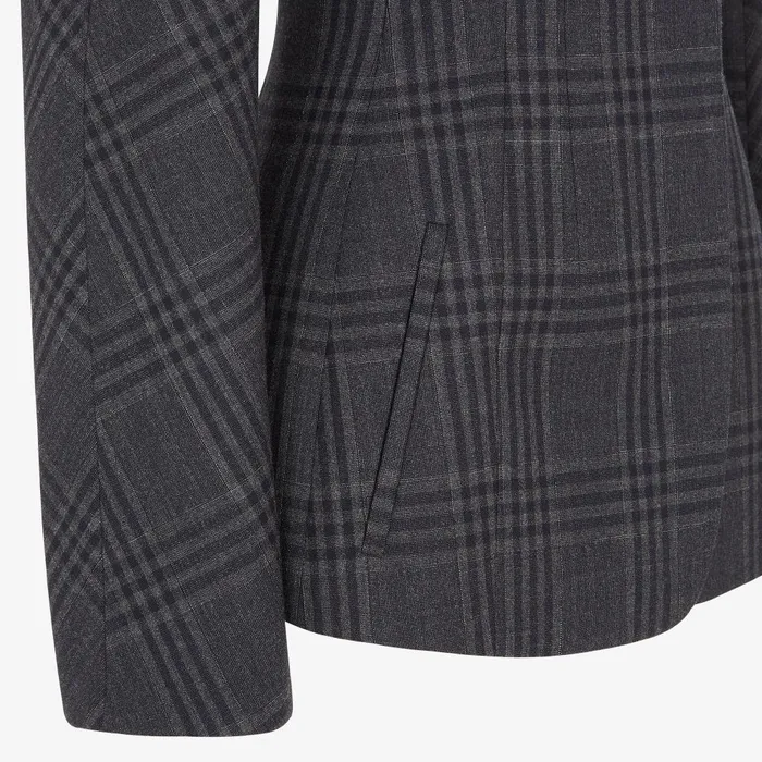 Fendi Coordinated Sets Jacket Gray Checked Wool Blazer 8211 Women
