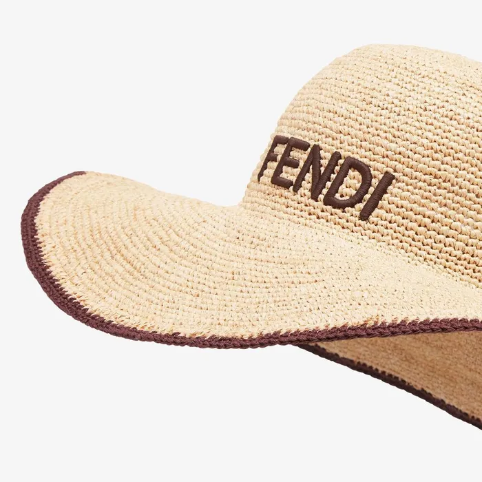 Fendi Hats and Gloves Hat Beige Raffia Hat 8211 Women