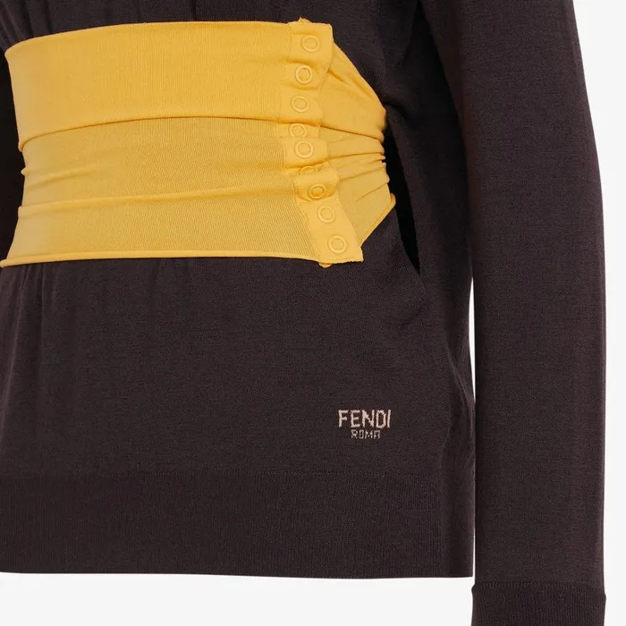 Fendi Knitwear Sweater Dark Purple Wool Polo Neck Jumper 8211 Women