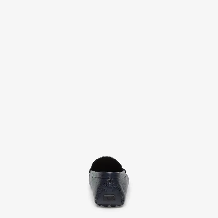 Fendi Loafers and Drivers Fendi O039Lock Driving Shoes Blue FF Jacquard And Blue Leather Driving Shoes 8211 Men